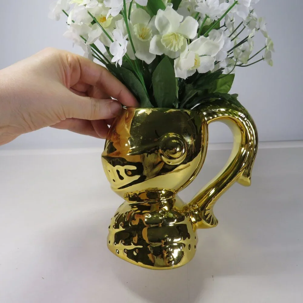 Gold Knight in Shining Armor with White Flowers